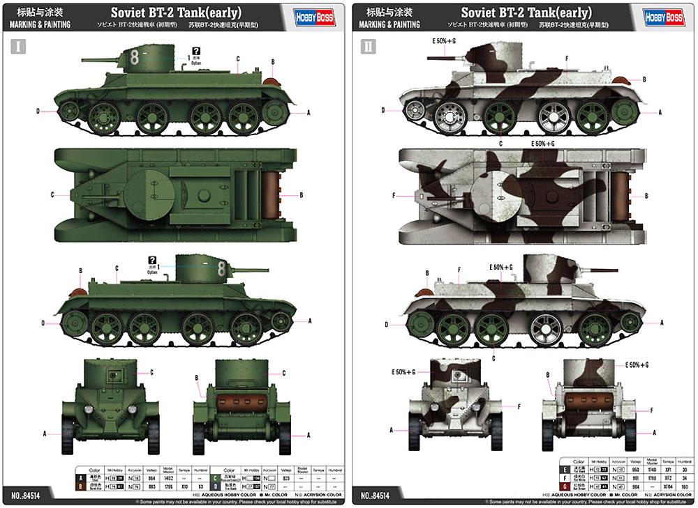 ソビエト BT-2 快速戦車 (初期型) プラモデル (ホビーボス 1/35 ファイティングビークル シリーズ No.84514) 商品画像_2