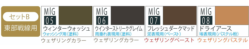 SET B ドイツ軍 東部戦線用 塗料 (GSIクレオス 八雲 (YAKUMO) No.WY002) 商品画像_1