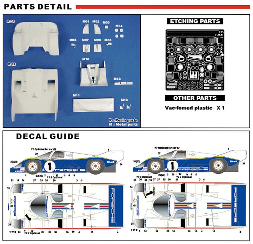 ポルシェ 956B #1/#2 ワークス WEC 1983 トランスキット (スタジオ27 ツーリングカー/GTカー トランスキット No.TK2442R) 商品画像_2