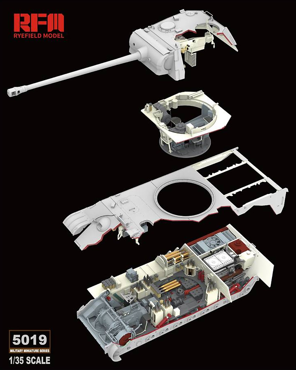 Sd.Kfz.171 パンター G型 w/フルインテリア、可動式履帯、カットモデル用砲塔と車体パーツ付き プラモデル (ライ フィールド モデル 1/35 AFV No.5019) 商品画像_2