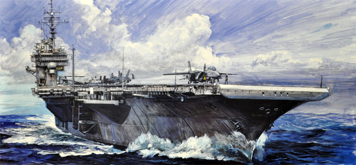CV-63 キティホーク 特別仕様 (金属部品/真鍮製救命艇/CVW-5 65機付き) プラモデル (フジミ 1/700 シーウェイモデル No.038EX-001) 商品画像
