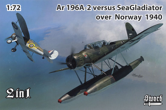 Ar196A-2 vs シーグラディエーター ノルウェー戦線 2in1 プラモデル (ソード 1/72 エアクラフト プラモデル No.SW72120) 商品画像