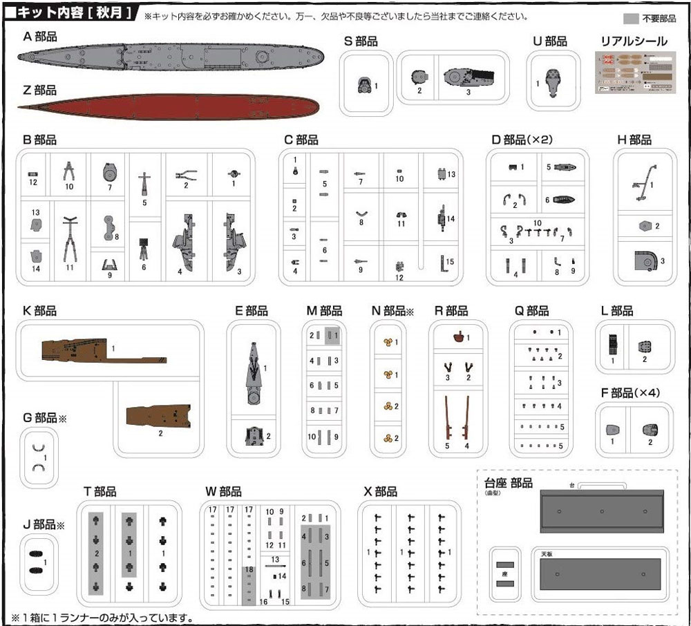 日本海軍 秋月型駆逐艦 秋月/初月 昭和19年/捷一号作戦 プラモデル (フジミ 艦NEXT No.016) 商品画像_1