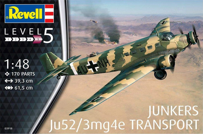 ユンカース Ju52/3mg4e 輸送機 プラモデル (レベル 1/48 飛行機モデル No.03918) 商品画像