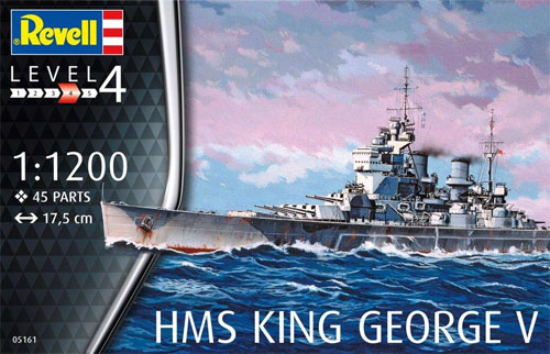 HMS 戦艦 キングジョージ 5世 プラモデル (レベル 1/1200 艦船キット No.05161) 商品画像