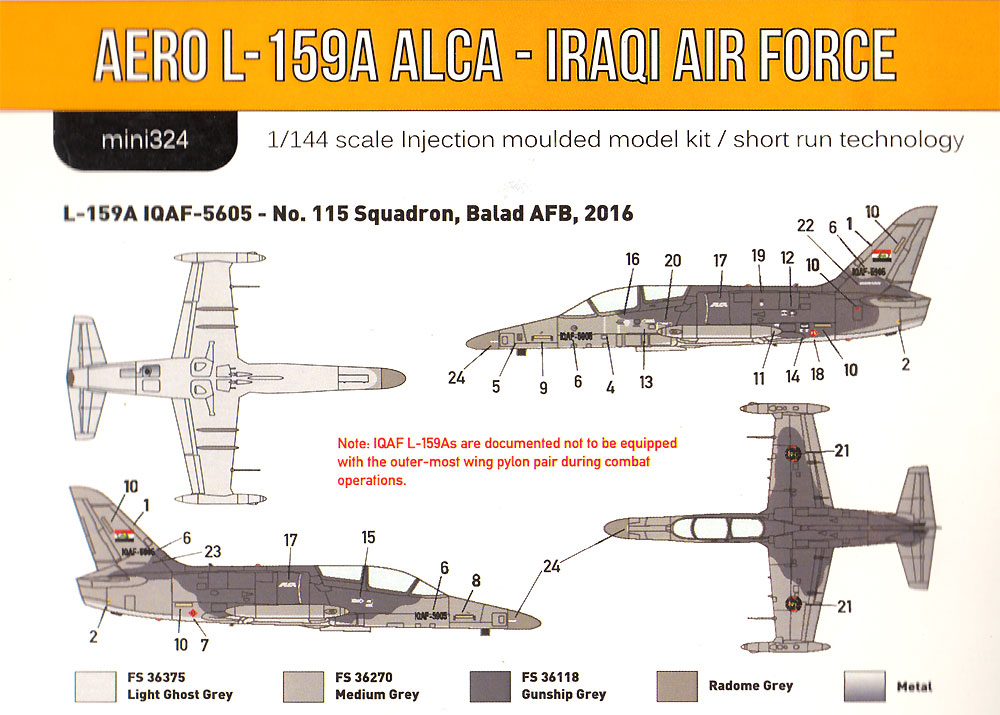 アエロ L-159A ALCA イラク空軍 プラモデル (ミニウイング 1/144 インジェクションキット No.mini324) 商品画像_1