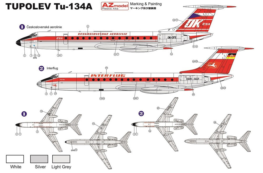 ツポレフ Tu-134 インターフルーク プラモデル (AZ model 1/144 Airport （エアライナーなど） No.AZ14406) 商品画像_1