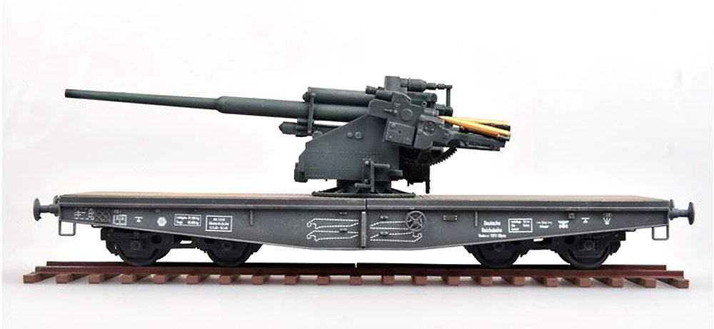 ドイツ 平貨車 w/128mm Flak40 対空砲 完成品 (モデルコレクト 1/72 AFV 完成品モデル No.MODAS72116) 商品画像_3
