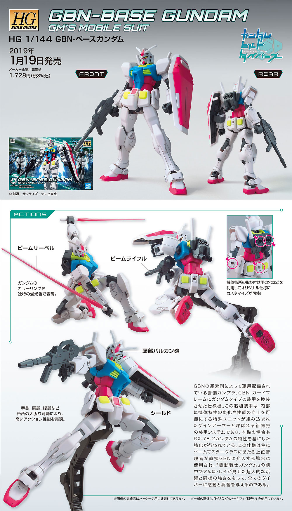 GBN ベースガンダム (プラモデル (バンダイ HGBD ガンダムビルドダイバーズ No.025) 商品画像_4