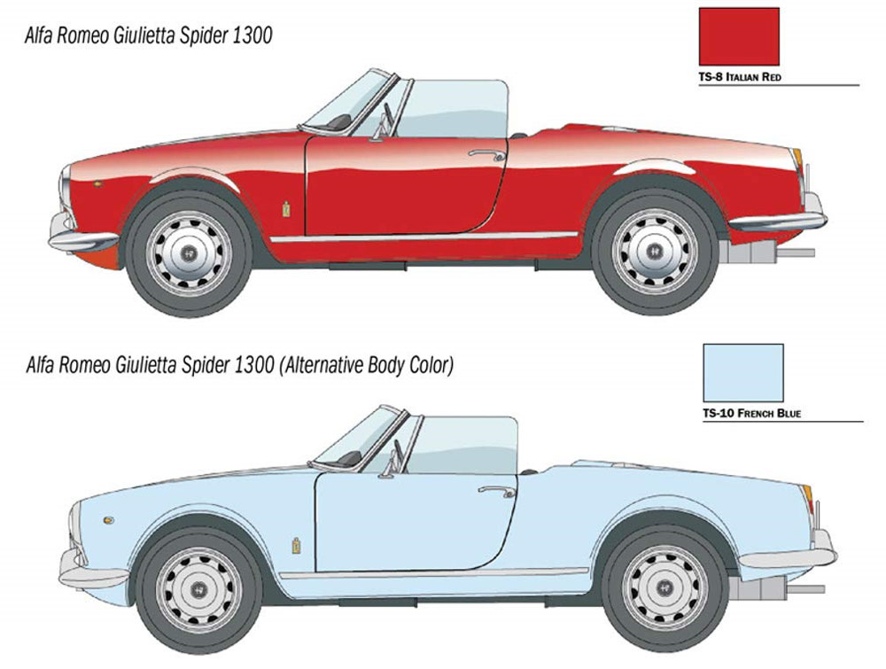 アルファロメオ ジュリエッタ スパイダー 1300 (日本語説明書付属) プラモデル (イタレリ 1/24 カーモデル No.3653) 商品画像_1