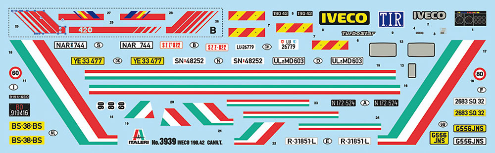 イヴェコ ターボスター 190-42 キャンバストラック プラモデル (イタレリ 1/24 トラックシリーズ No.3939) 商品画像_1