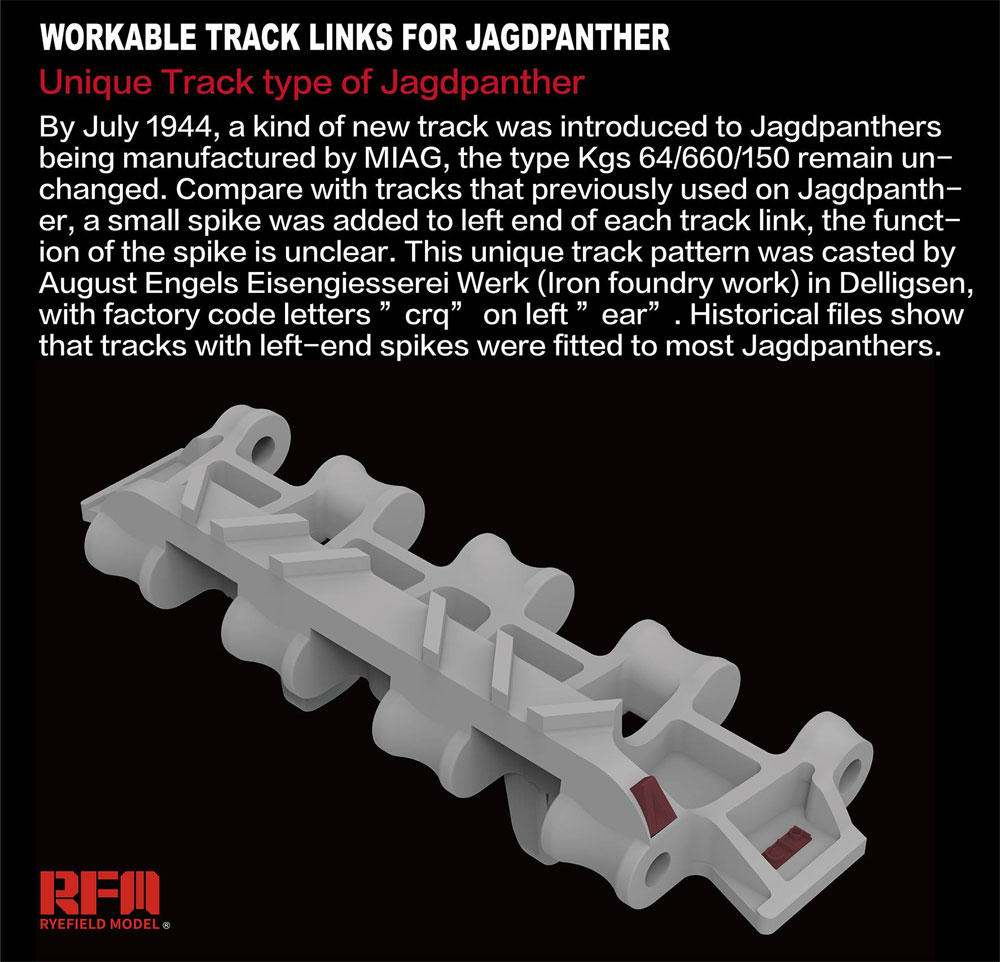 ドイツ 重駆逐戦車 ヤークトパンター 可動式履帯 プラモデル (ライ フィールド モデル 可動履帯 (WORKABLE TRACK LINKS) No.RM-5024) 商品画像_2