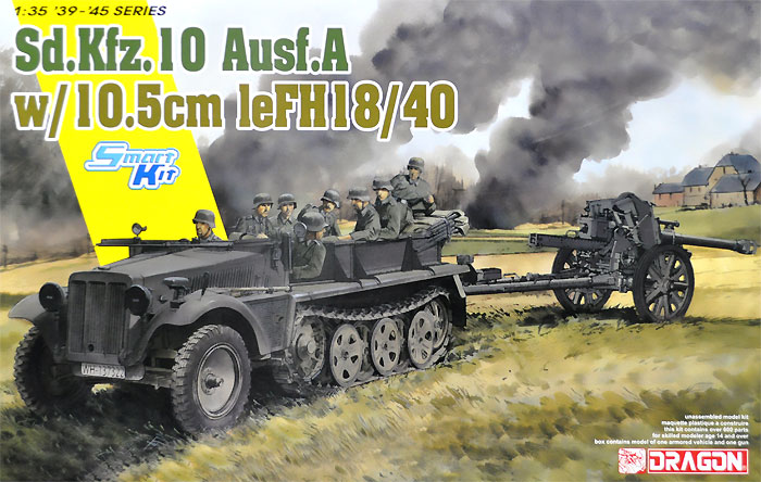 Sd.Kfz.10 Ausf.A 1トン ハーフトラック w/10.5cm leFH18/40 榴弾砲 プラモデル (ドラゴン 1/35 