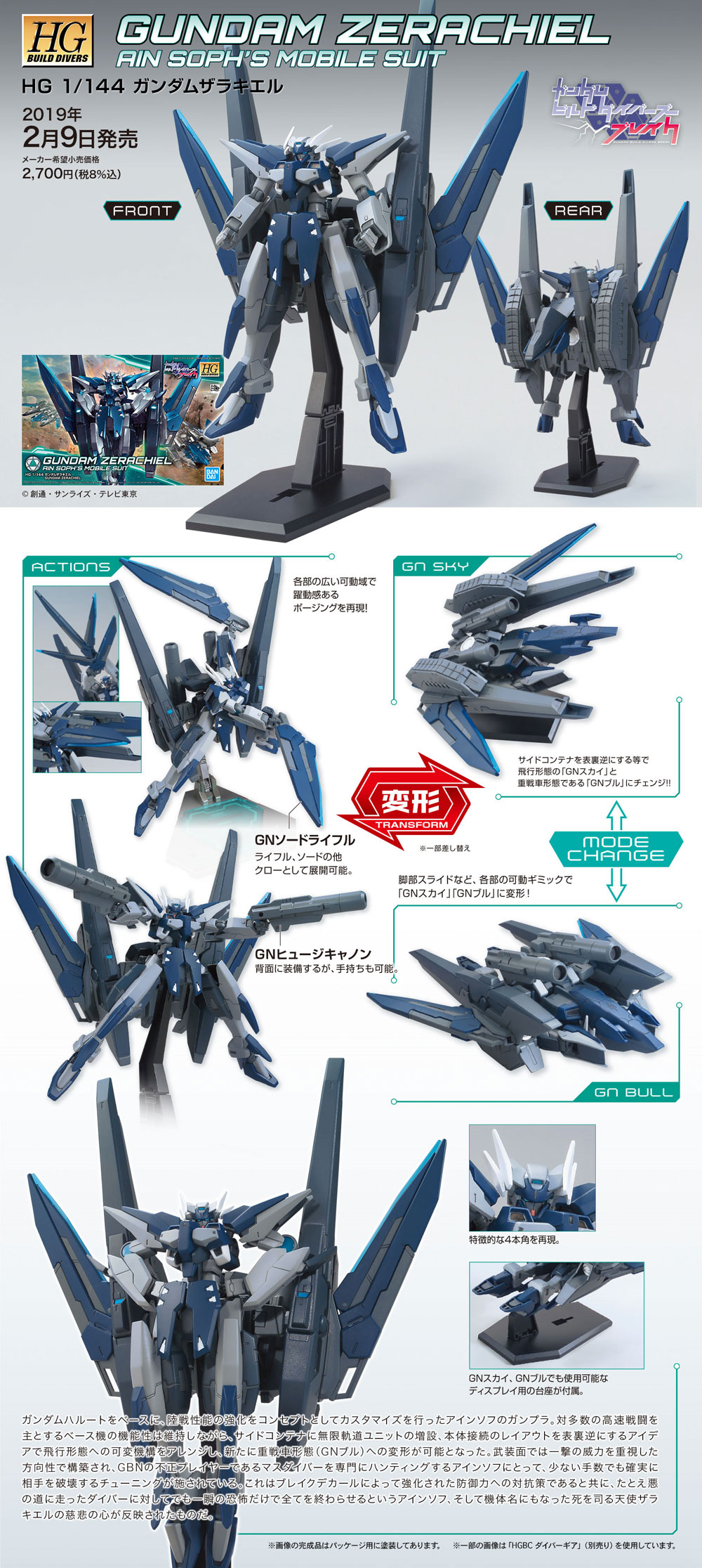 ガンダムザラキエル プラモデル (バンダイ HGBD ガンダムビルドダイバーズ No.027) 商品画像_4