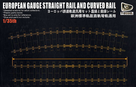 ヨーロッパ鉄道軌道 汎用セット 直線と曲線レール ダブルパック プラモデル (ティーモデル 1/35 ミリタリー プラモデル No.TK3505D) 商品画像