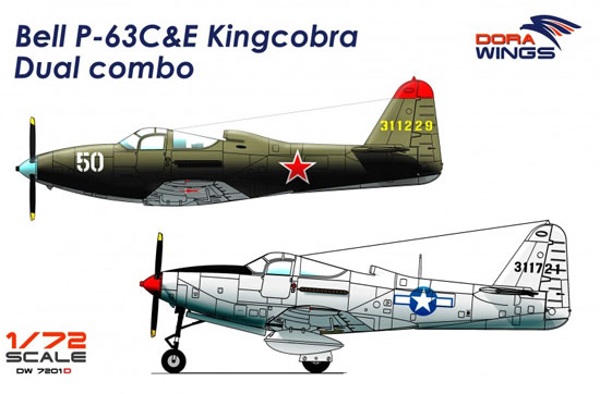 P-63C & P-63E デュアルコンボ プラモデル (ドラ ウイングス 1/72 エアクラフト プラモデル No.DW7201D) 商品画像