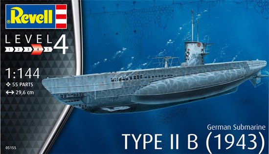 ドイツ 潜水艦 Type2B 1943 プラモデル (レベル 1/144 艦船モデル No.05155) 商品画像