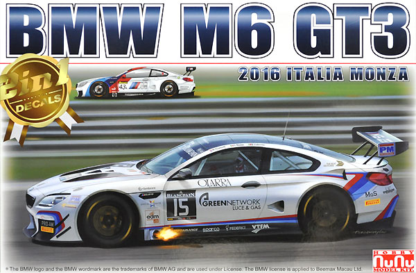 BMW M6 GT3 2016 GTシリーズ イタリア モンツァ プラモデル (NuNu 1/24 レーシングシリーズ No.PN24003) 商品画像