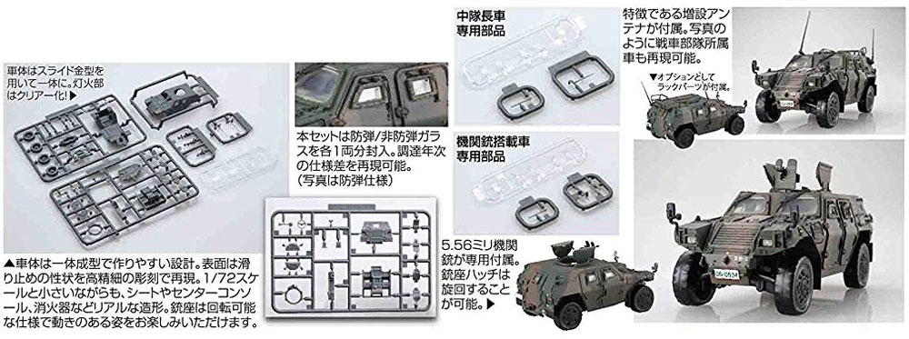 陸上自衛隊 軽装甲機動車 中隊長車/機関銃搭載車 プラモデル (フジミ 1/72 ミリタリーシリーズ No.72M-018) 商品画像_2