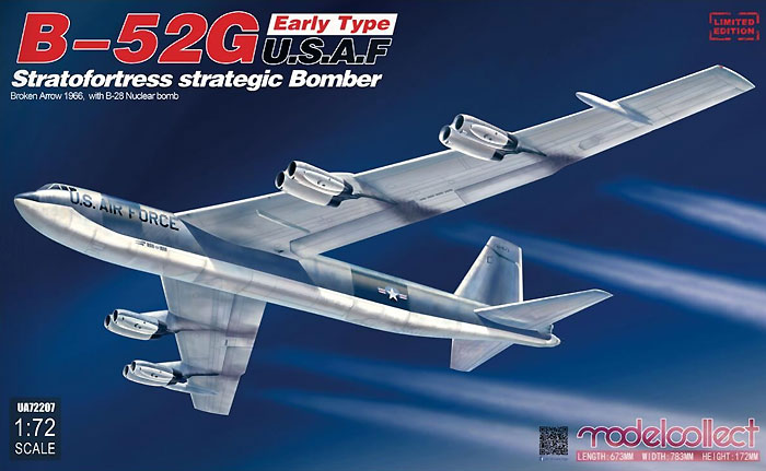 B-52G ストラトフォートレス 前期型 w/B28核爆弾 ブロークンアロー 1966年 プラモデル (モデルコレクト 1/72 エアクラフト プラモデル No.UA72207) 商品画像