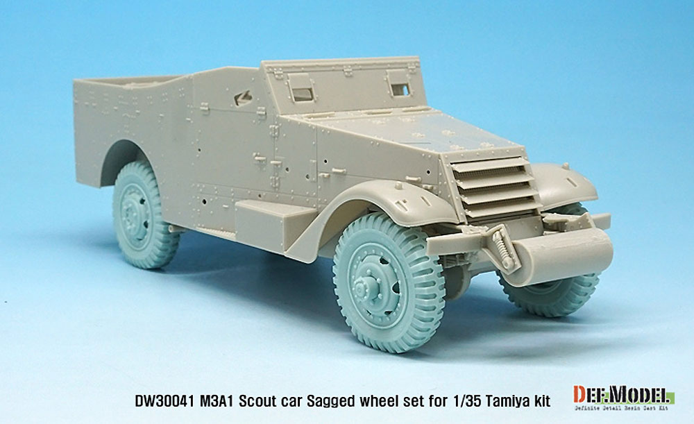 M3A1 スカウトカー 自重変形タイヤセット (タミヤ用) レジン (DEF. MODEL ホイール タイヤ No.DW30041) 商品画像_2