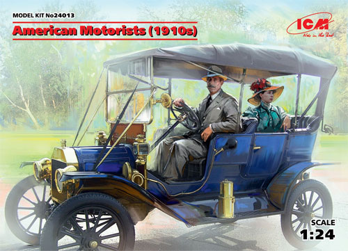 アメリカン ドライバー & 女性 (1910s) プラモデル (ICM 1/24 カーモデル No.24013) 商品画像