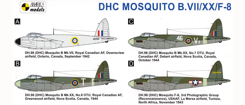 デ ハビランド カナダ モスキート B Mk.7/20/F-8 カナダ製 モズィー プラモデル (MARK 1 MARK 1 models No.MKM14485) 商品画像_1