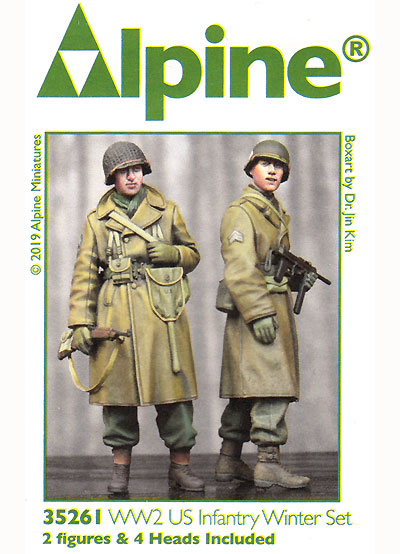 WW2 アメリカ陸軍 冬支度を整えた兵士 (2体セット) レジン (アルパイン 1/35 フィギュア No.AM35261) 商品画像