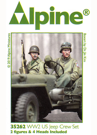 WW2 アメリカ陸軍 小型車両に搭乗する士官と兵士 (2体セット) レジン (アルパイン 1/35 フィギュア No.AM35262) 商品画像