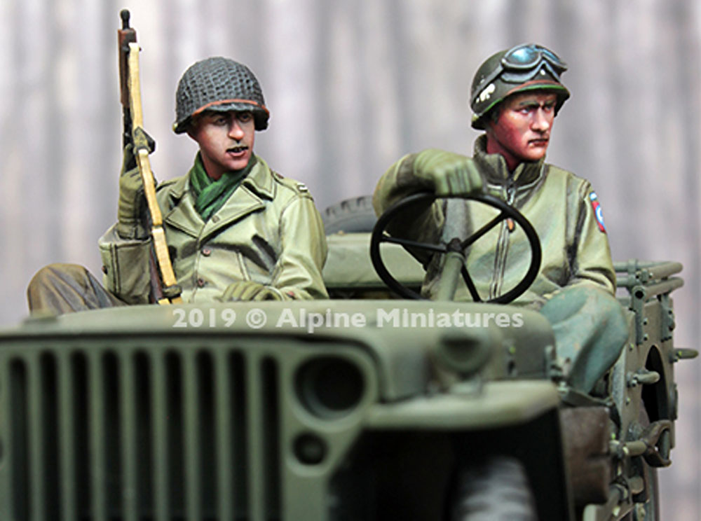 WW2 アメリカ陸軍 小型車両に搭乗する士官と兵士 (2体セット) レジン (アルパイン 1/35 フィギュア No.AM35262) 商品画像_2