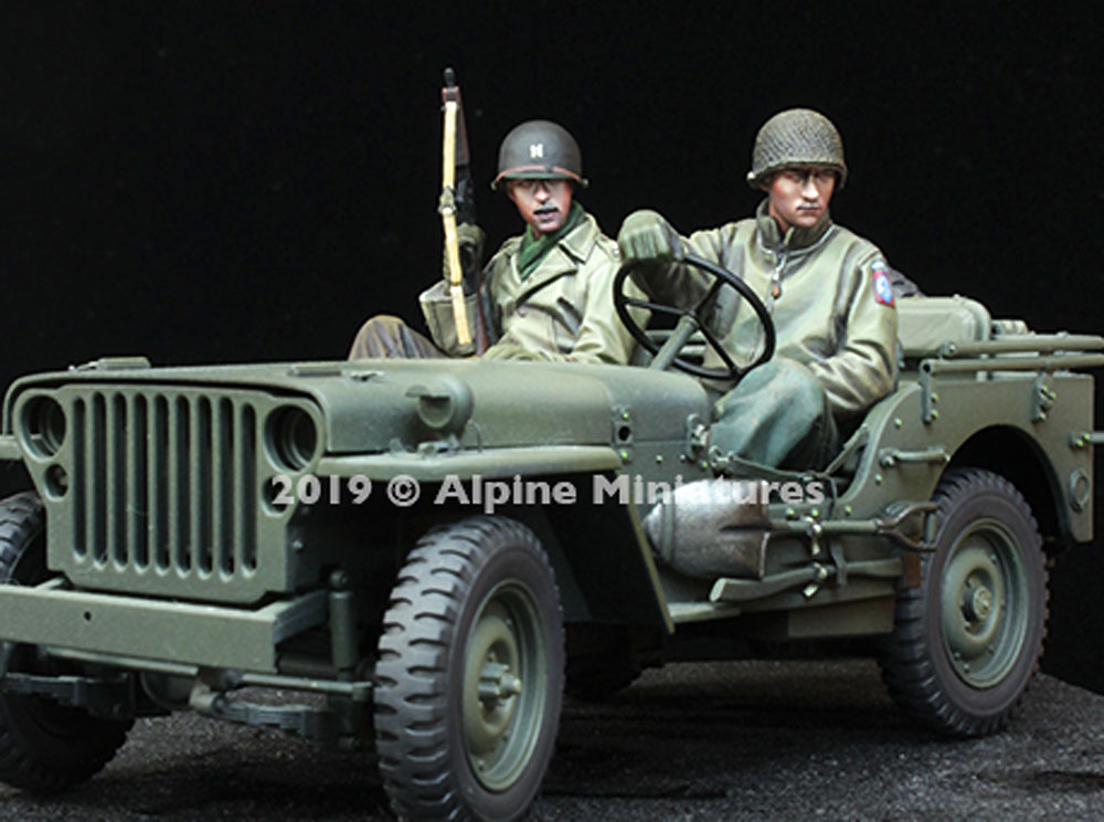 WW2 アメリカ陸軍 小型車両に搭乗する士官と兵士 (2体セット) レジン (アルパイン 1/35 フィギュア No.AM35262) 商品画像_3