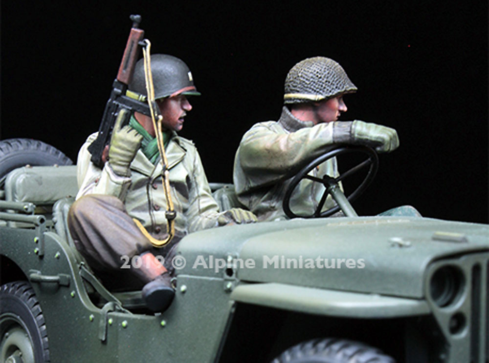WW2 アメリカ陸軍 小型車両に搭乗する士官と兵士 (2体セット) レジン (アルパイン 1/35 フィギュア No.AM35262) 商品画像_4