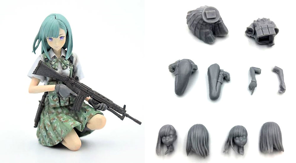 Little Armory 豊崎恵那 キャラクターヘッドバージョン レジン (モデリウム 1/35 Little Armory フィギュアシリーズ No.T19LA35-001M) 商品画像_1