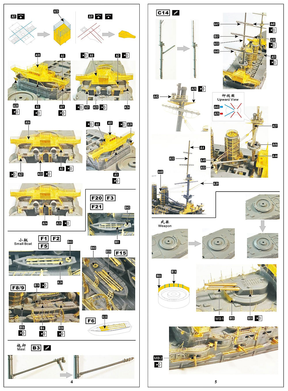 日本海軍 戦艦 三笠 スーパーディテール (ハセガワ用) エッチング (シップ ヤード ワークス 1/700 ディテールアップパーツ No.700001) 商品画像_3