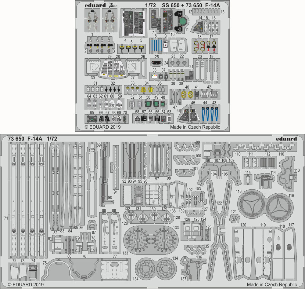 F-14A トムキャット エッチングパーツ (ファインモールド用) エッチング (エデュアルド 1/72 エアクラフト用 エッチング (72-×) No.73650) 商品画像_1