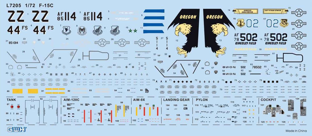 F-15C イーグル MSIP 2 USAF & ANG プラモデル (グレートウォールホビー 1/72 エアクラフト プラモデル No.L7205) 商品画像_2