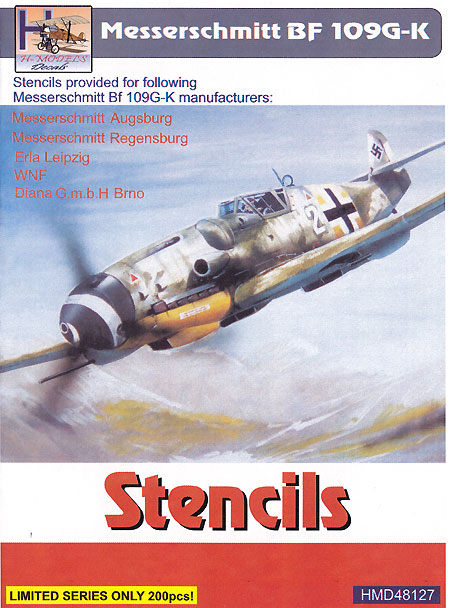 メッサーシュミット Bf109G-K ステンシル デカール (H Model 1/48 デカール No.HDM48127) 商品画像