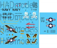 HAD MODELS 1/72 デカール アメリカ海軍 F-14A トムキャット VF-84 ジョリーロジャーズ #201 ハイビジ デカール