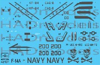 アメリカ海軍 F-14A トムキャット VF-84 ジョリーロジャーズ #200 ロービジ デカール