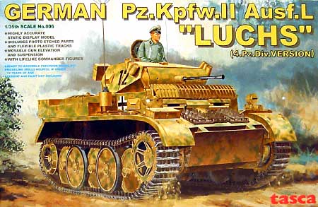 ドイツ 2号戦車L型 ルクス 増加装甲型 (第4装甲偵察大隊仕様） プラモデル (アスカモデル 1/35 プラスチックモデルキット No.旧35-006) 商品画像