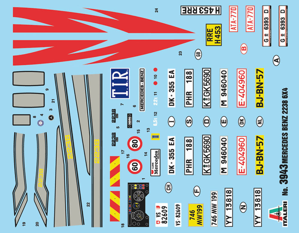 メルセデス ベンツ 2238 6X4 トラック プラモデル (イタレリ 1/24 トラックシリーズ No.3943) 商品画像_1