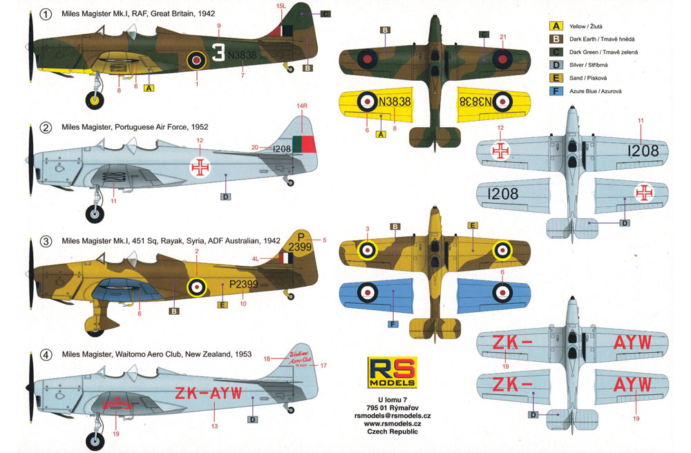 マイルズ マジスター イギリス 練習機 プラモデル (RSモデル 1/72 エアクラフト プラモデル No.92236) 商品画像_1