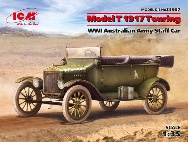 T型フォード 1917 オーストラリア陸軍 スタッフカー プラモデル (ICM 1/35 ミリタリービークル・フィギュア No.35667) 商品画像