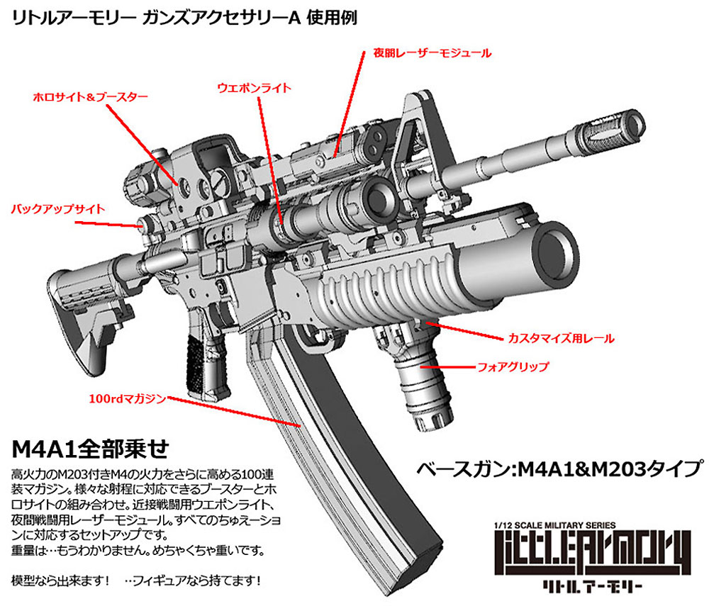 ガンズアクセサリー A2 FDEカラーver. プラモデル (トミーテック リトルアーモリー （little armory） No.LD022) 商品画像_2