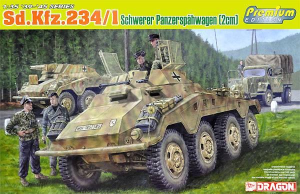 ドイツ Sd.kfz.234/1 8輪重装甲偵察車 2cm砲搭載型 プレミアムエディション プラモデル (ドラゴン 1/35 39-45 Series No.6879) 商品画像