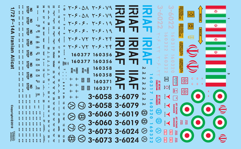 トムキャット最後の稼働機 イラン空軍 アリキャット デカール (ウルフパック 1/72 デカール (WD) No.WD72008) 商品画像_1