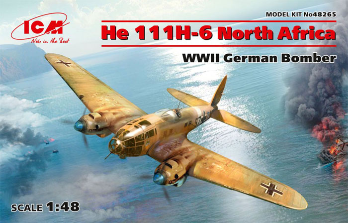 ハインケル He111H-6 爆撃機 北アフリカ プラモデル (ICM 1/48 エアクラフト プラモデル No.48265) 商品画像