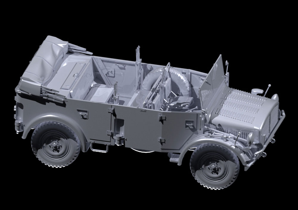 ドイツ国防軍 オフロード車両セット (Kfz.1、ホルヒ108 Typ40、L1500A) プラモデル (ICM ダイオラマセット No.DS3503) 商品画像_2