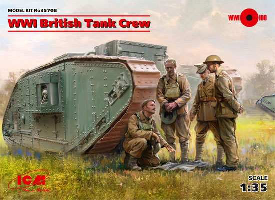 WW1 イギリス タンククルー プラモデル (ICM 1/35 ミリタリービークル・フィギュア No.35708) 商品画像