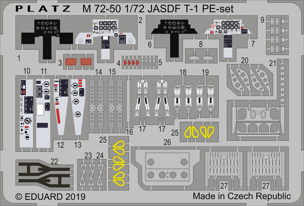 航空自衛隊 T-1 ジェット練習機用 エッチングパーツ エッチング (プラッツ 1/72 アクセサリーパーツ No.M72-050) 商品画像_1